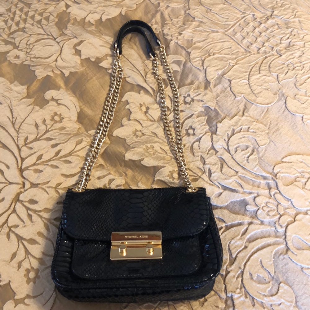 Michael Kors Black Gold Chain Small Shoulder Bag
